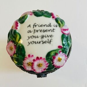 Bonbay Friendship Ceramic‎ Candle Holder Keepsake Box Green Striped Trinket Box